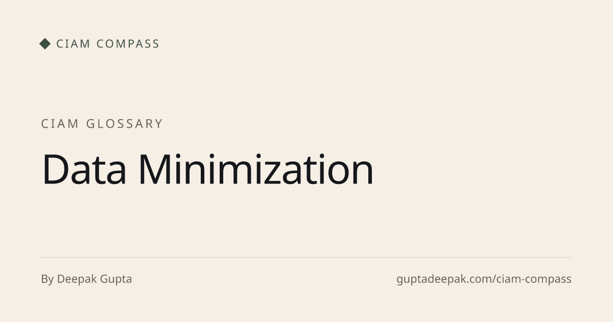 Data Minimization, CIAM glossary, CIAM Compass