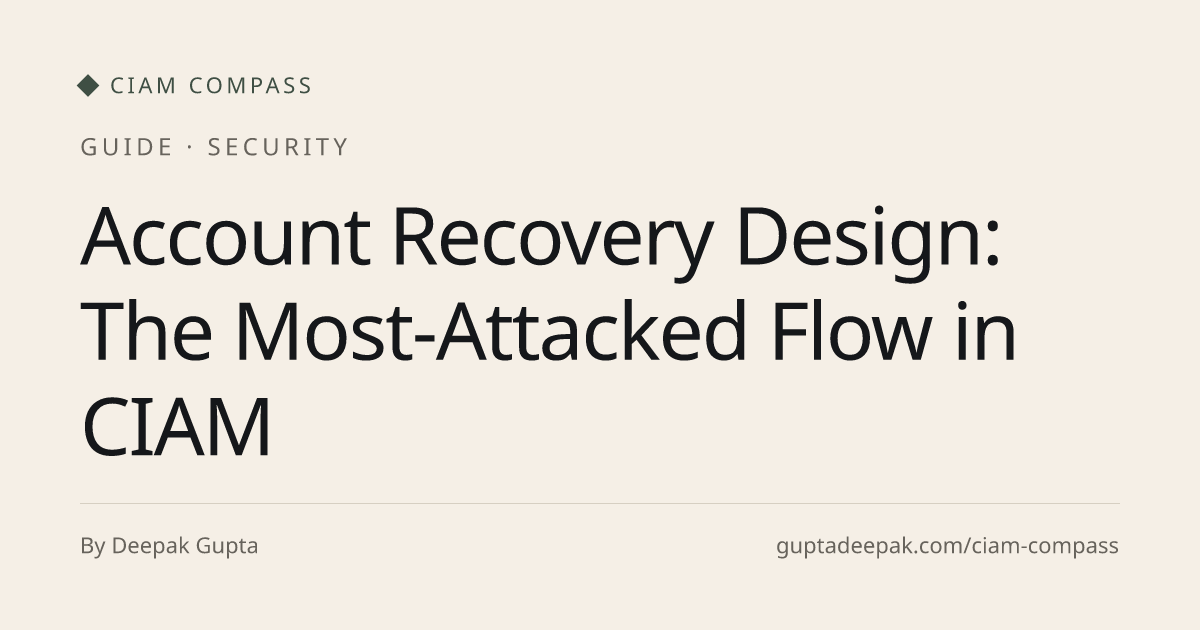 Account Recovery Design: The Most-Attacked Flow in CIAM, CIAM Compass