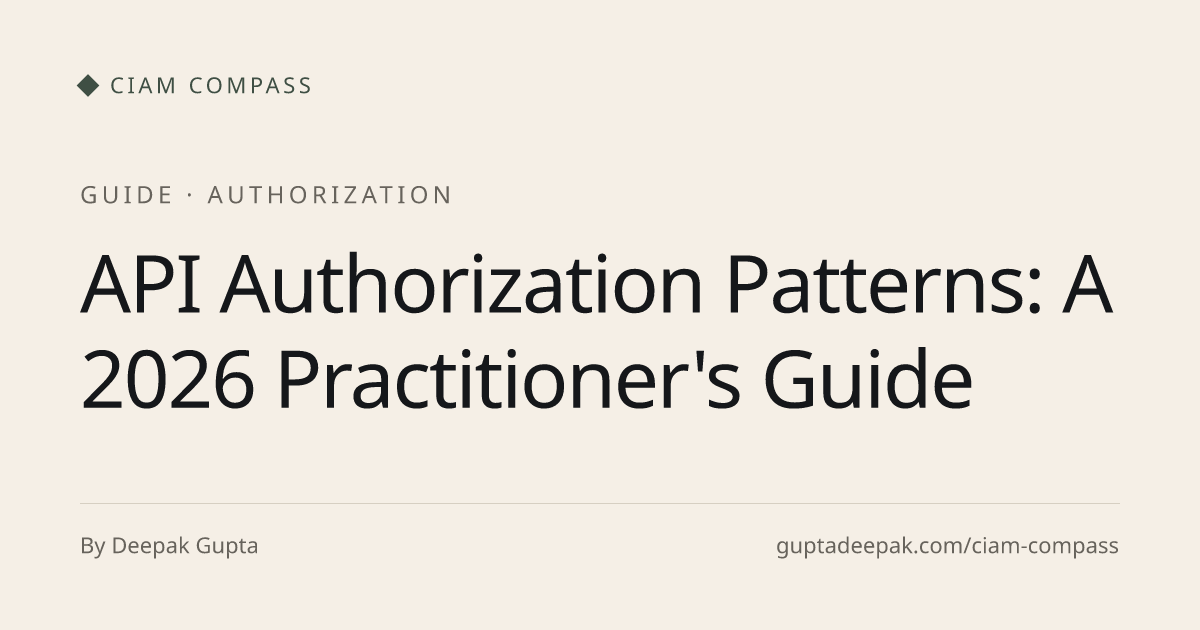 API Authorization Patterns: A 2026 Practitioner's Guide, CIAM Compass