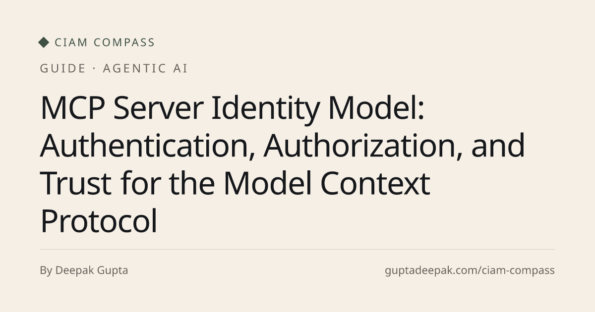MCP Server Identity Model: Authentication, Authorization, and Trust for ...
