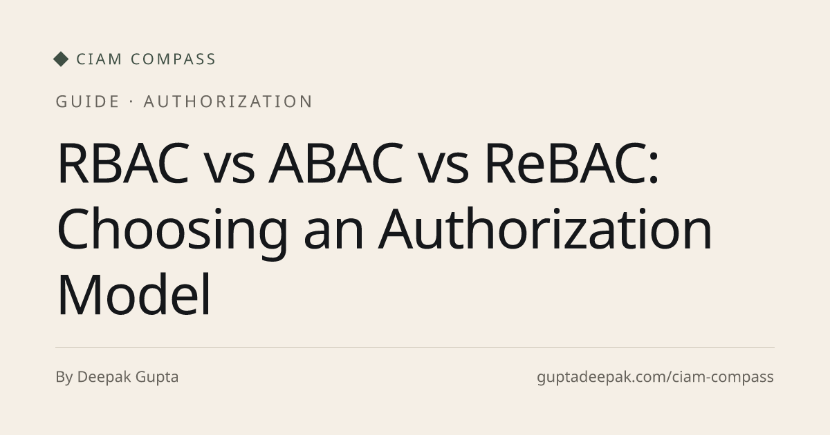 RBAC vs ABAC vs ReBAC: Choosing an Authorization Model, CIAM Compass