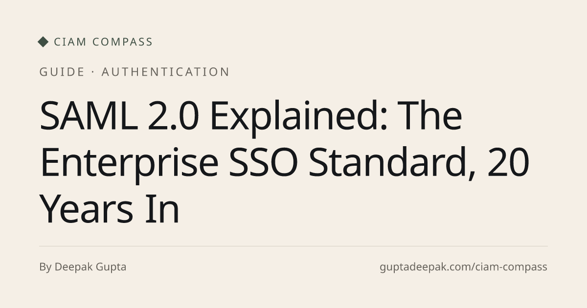 SAML 2.0 Explained: The Enterprise SSO Standard, 20 Years In, CIAM Compass