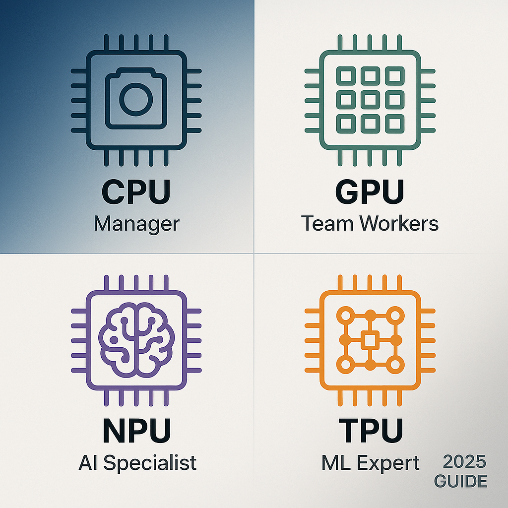 Understanding CPUs, GPUs, NPUs, and TPUs: A Simple Guide to Processing Units