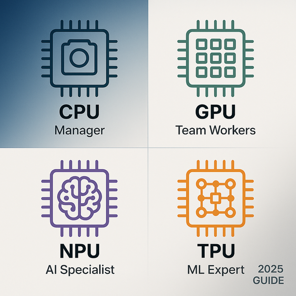 Understanding CPUs, GPUs, NPUs, and TPUs: A Simple Guide to Processing Units