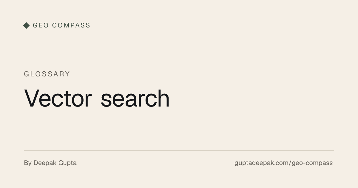 Vector search | GEO Compass