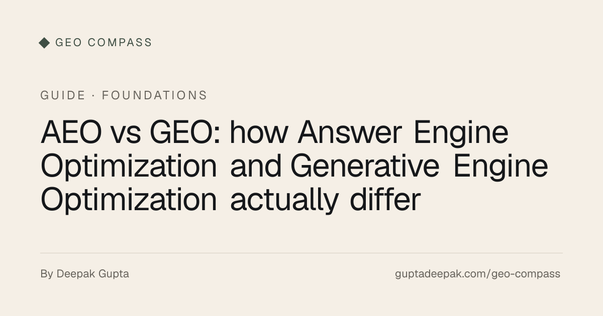 AEO vs GEO: how Answer Engine Optimization and Generative Engine ...