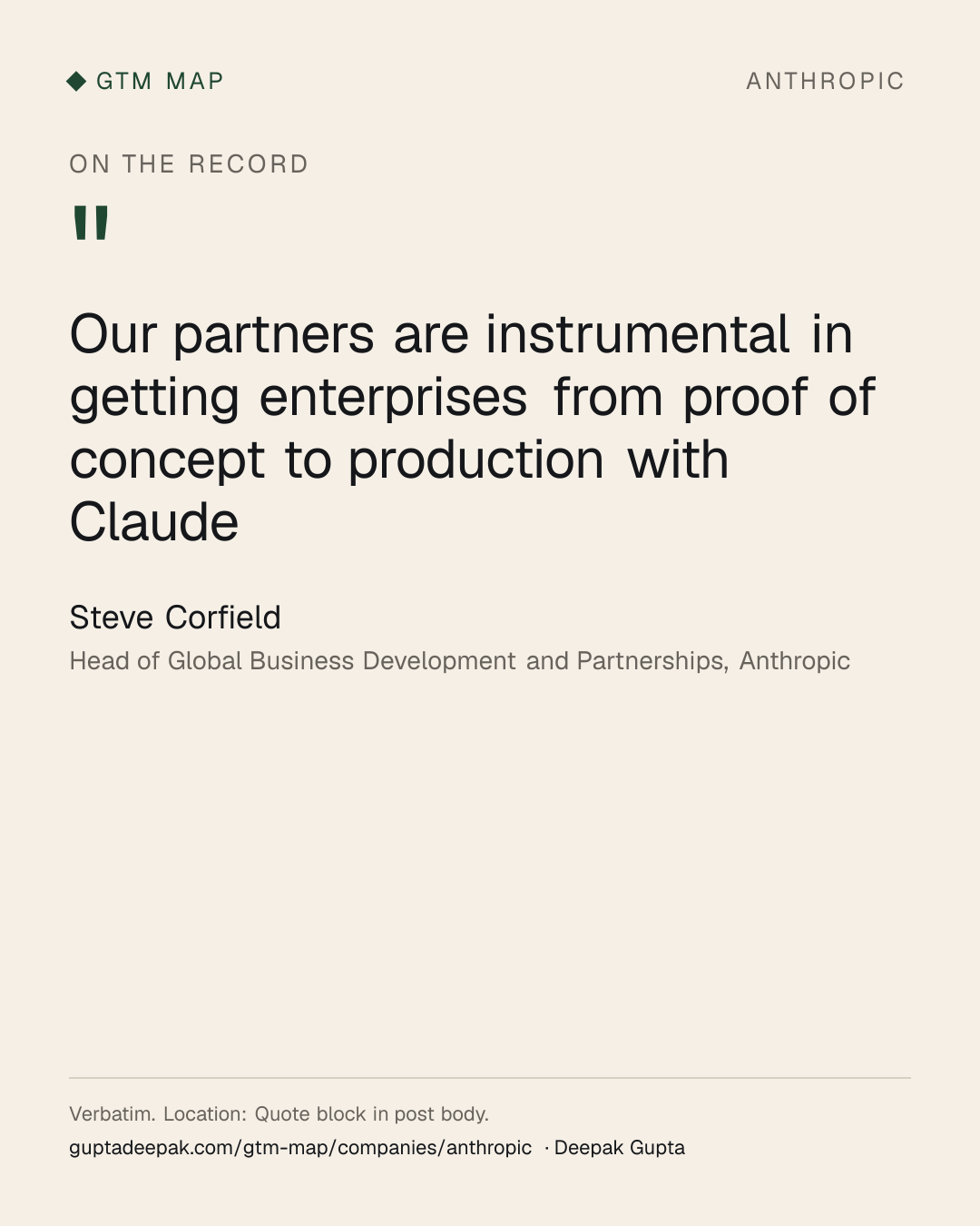 Steve Corfield: Our partners are instrumental in getting enterprises from proof of concept to production with Claude