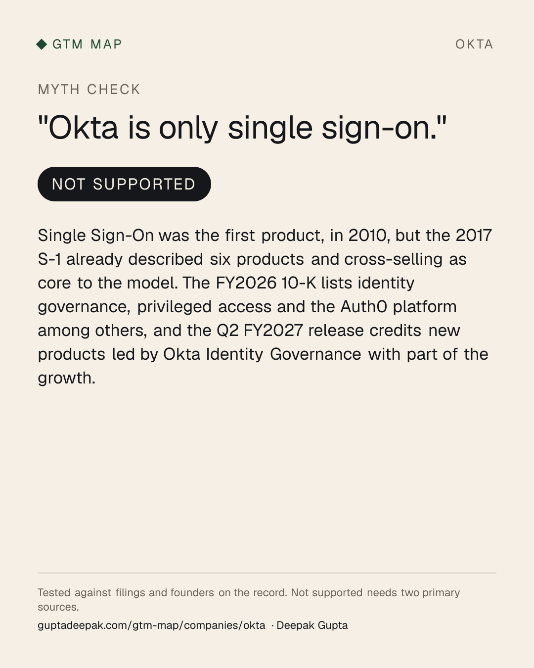 Myth check on Okta: Okta is only single sign-on.